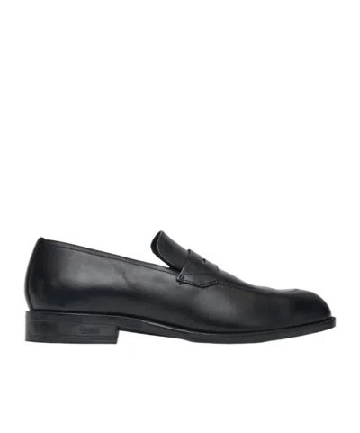 Hugo Boss Round Toe Casual Shoes In Black