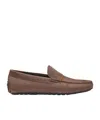 Hugo Boss Nubuck-leather Loafers With Driver Sole In Brown