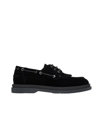 Hugo Boss Round Toe Loafers In Black
