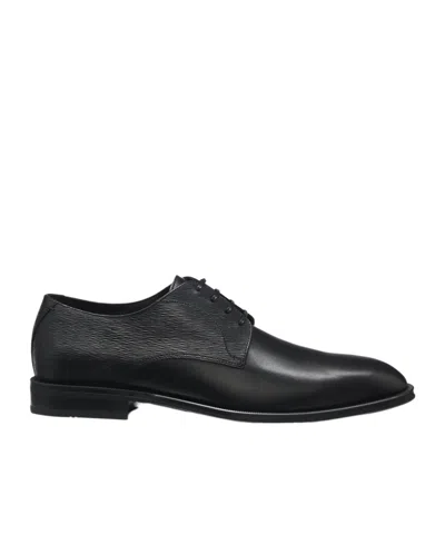 HUGO BOSS TEXTURED LEATHER DERBY SHOES