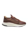 Hugo Boss Round-toe Low-top Sneakers In Brown