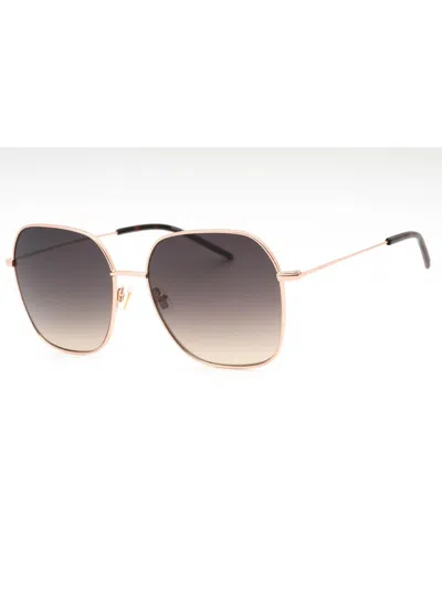 Hugo Boss Round Women's Metal Sunglasses In Gold