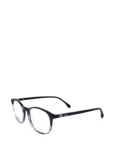 Hugo Boss Round-frame Glasses In Black