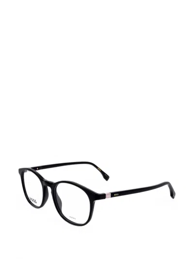 Hugo Boss Round-frame Glasses In Black