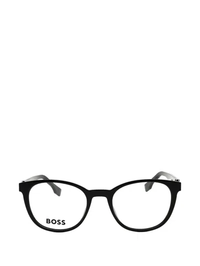 Hugo Boss Round-frame Glasses In Black