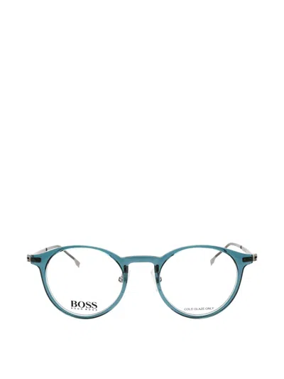 Hugo Boss Round-frame Glasses In Blue