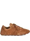 Hugo Boss Roxanne Lace-up Suede Trainers In Brown