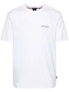 Hugo Boss Stretch-cotton Relaxed-fit T-shirt With Logo Prints In White