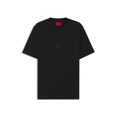 Hugo Boss Rubber-logo T-shirt In Cotton Jersey In Black