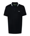 Hugo Boss Embroidered-logo Cotton Polo Shirt In Black