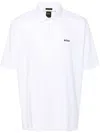 Hugo Boss Rubberised-logo Polo Shirt In White