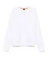 Hugo Boss Rubberised-logo Sweatshirt In White