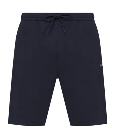Hugo Boss Rubberised-logo Track Shorts In Black