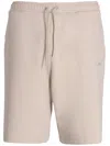 Hugo Boss Rubberised-logo Track Shorts In Neutrals