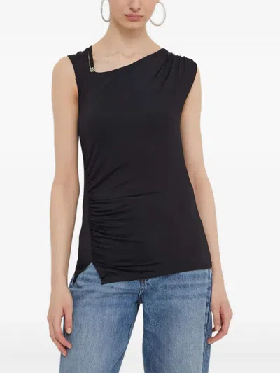 Hugo Boss Ruched-detail Top In Black