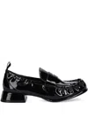 Hugo Boss Ruffled-detail Loafers In Black