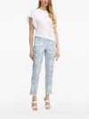 Hugo Boss Frill-sleeve Blouse With Crochet-style Trims In White
