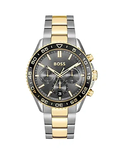 Hugo Boss Boss Runner Chronograph Bracelet Watch, 45mm In Gray/black