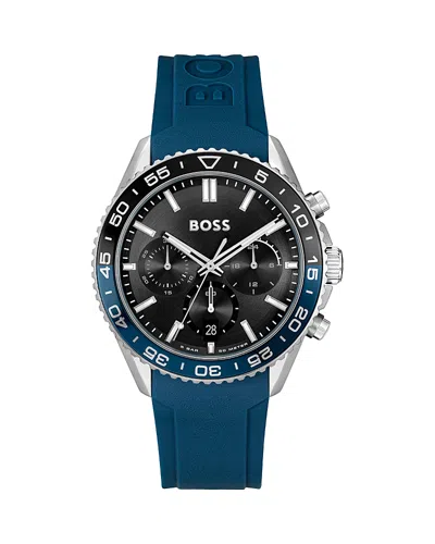 Hugo Boss Runner Chronograph, 44mm In Black/blue