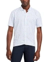 Hugo Boss Boss Roan Geo Print Short Sleeve Button-up Shirt In White