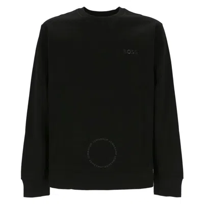 Hugo Boss Men's Dankobi Long Sleeve Embossed Logo Sweatshirt In Black