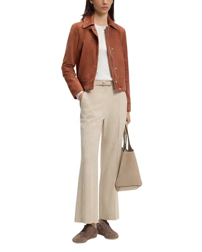 Hugo Boss Samaro Suede Jacket In Brown