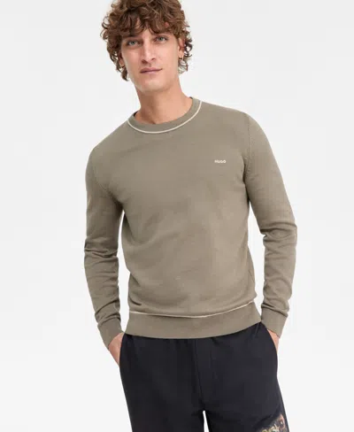 Hugo Boss San Cassius Long-sleeve Crewneck Sweater In Gray