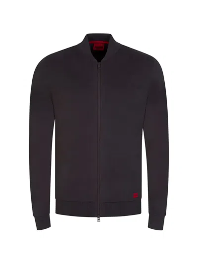 Hugo Boss San Jaque-c Zip-up Cardigan In Black