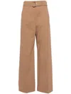 Hugo Boss Belted Linen-blend Trousers In Brown