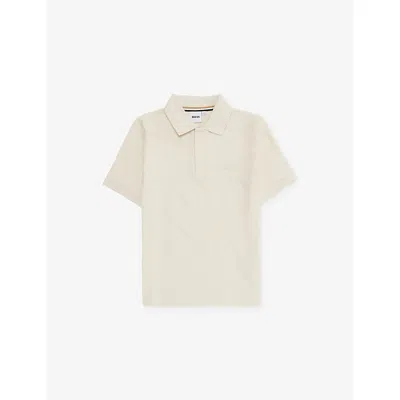 Hugo Boss Kids' Short-sleeves Stretch-cotton Polo Shirt 4- In Neutral