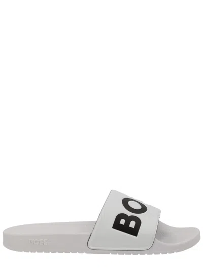 Hugo Boss Boss Man Sandals White Size 9 Rubber