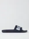 Hugo Boss Italian-made Slides With Raised Logo In Blue