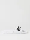 Hugo Boss Bay Logo-embossed Slides In Natural