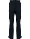 Hugo Boss Sanderson Straight-leg Linen-blend Trousers In Blue