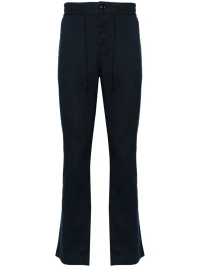 Hugo Boss Sanderson Straight-leg Linen-blend Trousers In Blue