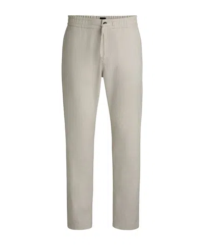 Hugo Boss Sanderson Trousers In Neutral
