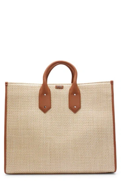 Hugo Boss Sandy Raffia Tote In Gold