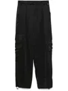 Hugo Boss Satin Cargo Pants In Black