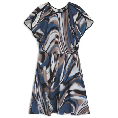 HUGO BOSS SATIN DRESS WITH SWIRL PRINT