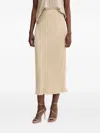 Hugo Boss Satin-effect Midi Skirt In Neutral
