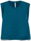 Hugo Boss Satin-effect Top In Blau