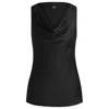 Hugo Boss Satin Relaxed-fit Blouse With Cowl Neckline In Black