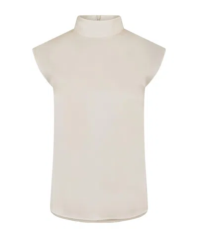 Hugo Boss Half-neck Top In Cashmere And Virgin Wool In Neutral