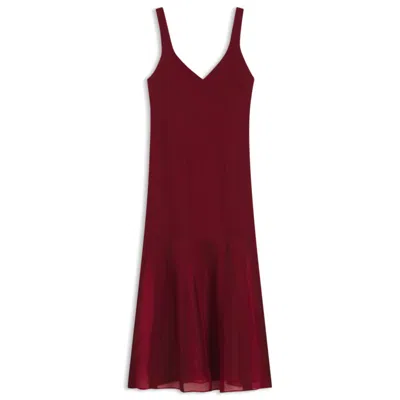 Hugo Boss Satin Slip Dress With Silk-organza Inserts In Multi