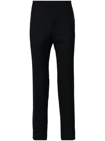 Hugo Boss Formal Trousers In Virgin-wool Serge In Dark Blue