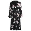 Hugo Boss Satin V-neck Dress With Tulip Print In Multi