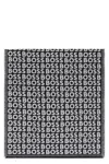 Hugo Boss Jacquard Viscose Scarf Fringed Edges In Black