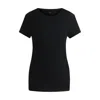 Hugo Boss Scoop-neck Linen T-shirt With Gathered Back In Black