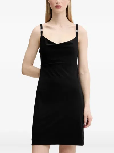 Hugo Boss Scoop-neck Mini Dress In Black
