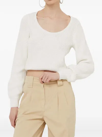 Hugo Boss Scoop-neck Sweater In White